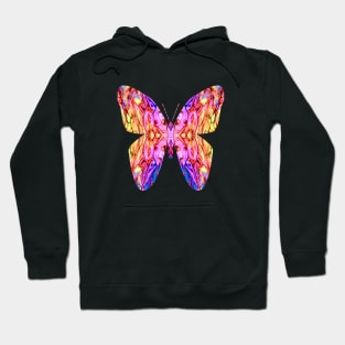 Surreal Butterfly 1 in Pink Yellow Orange Blue Hoodie